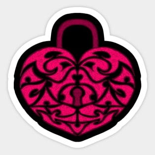 Heart lock Sticker